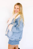 IN STOCK!! Penny Faux Fur Denim Jacket