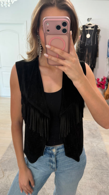 Vintage Double D Ranch Fringe Vest Size Large