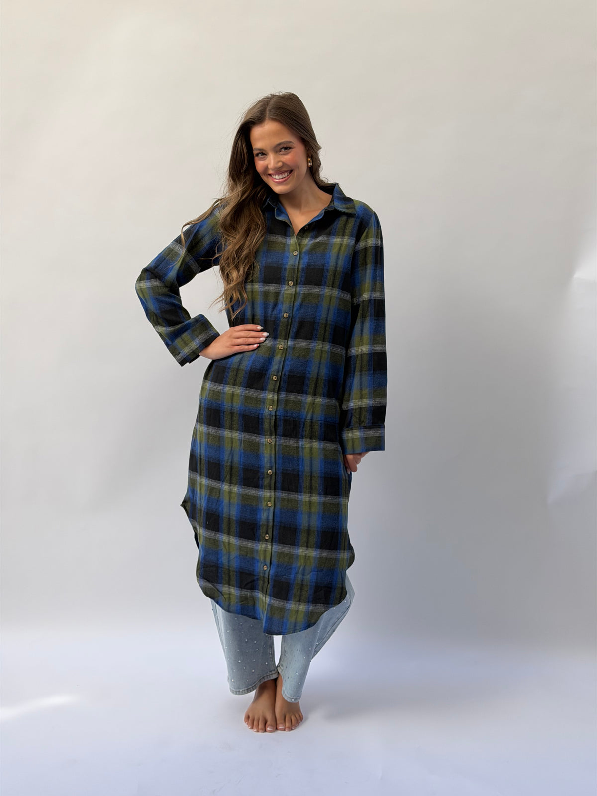 FINAL SALE!! Blue Skies Button Down Duster
