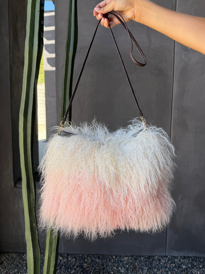 Genuine Vintage Mongolian Lamb Fur Bag