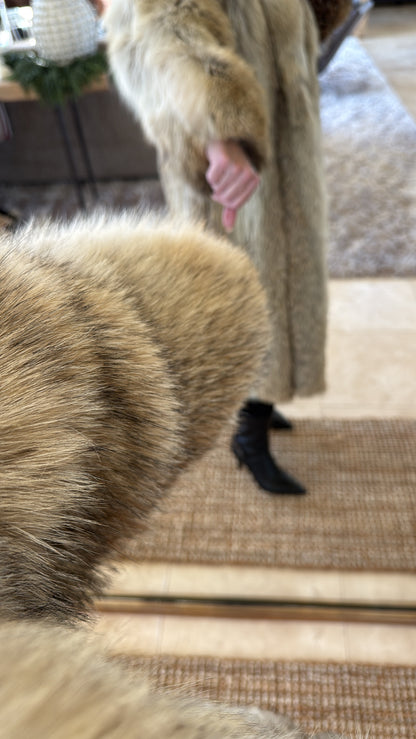 #37 Vintage Coyote Fur Full Length Coat