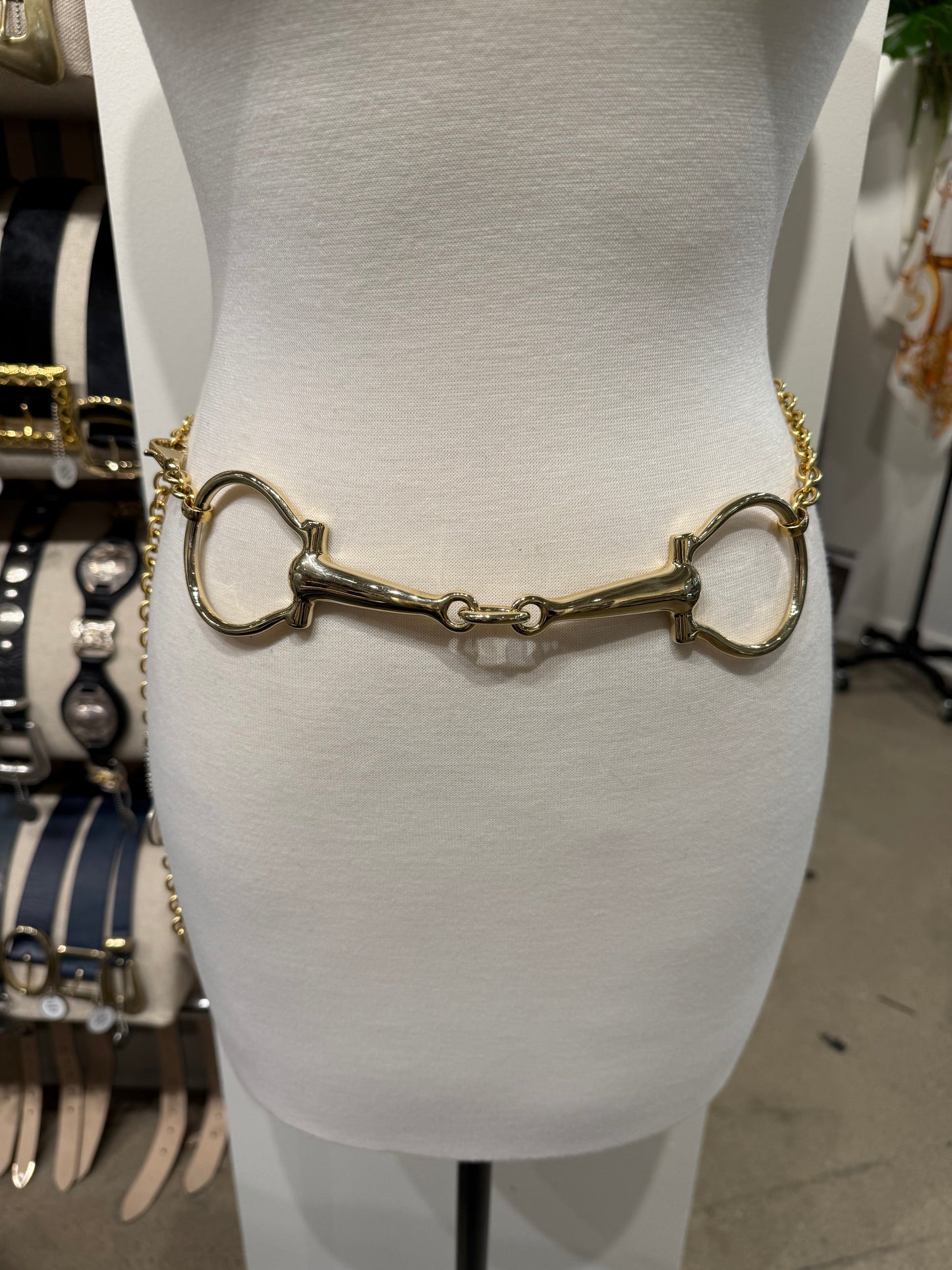 NEW!! Horse Bit Chain Belt in Gold
