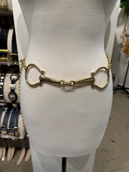 NEW!! Horse Bit Chain Belt in Gold