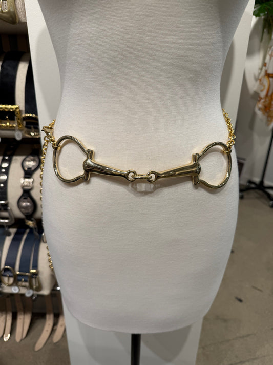 NEW!! Horse Bit Chain Belt in Gold