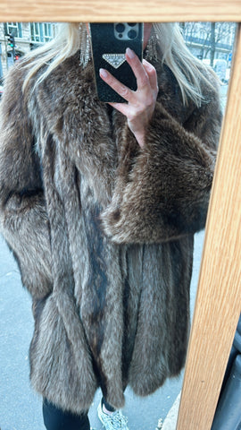 Paris Vintage Marmotte Fur Coat #27 - Size Large/Xlarge