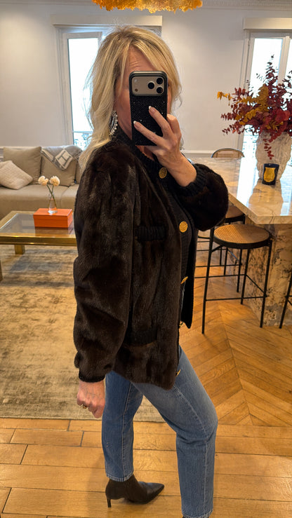 Vintage Revillion Mahogany Mink Cardigan Size S/M