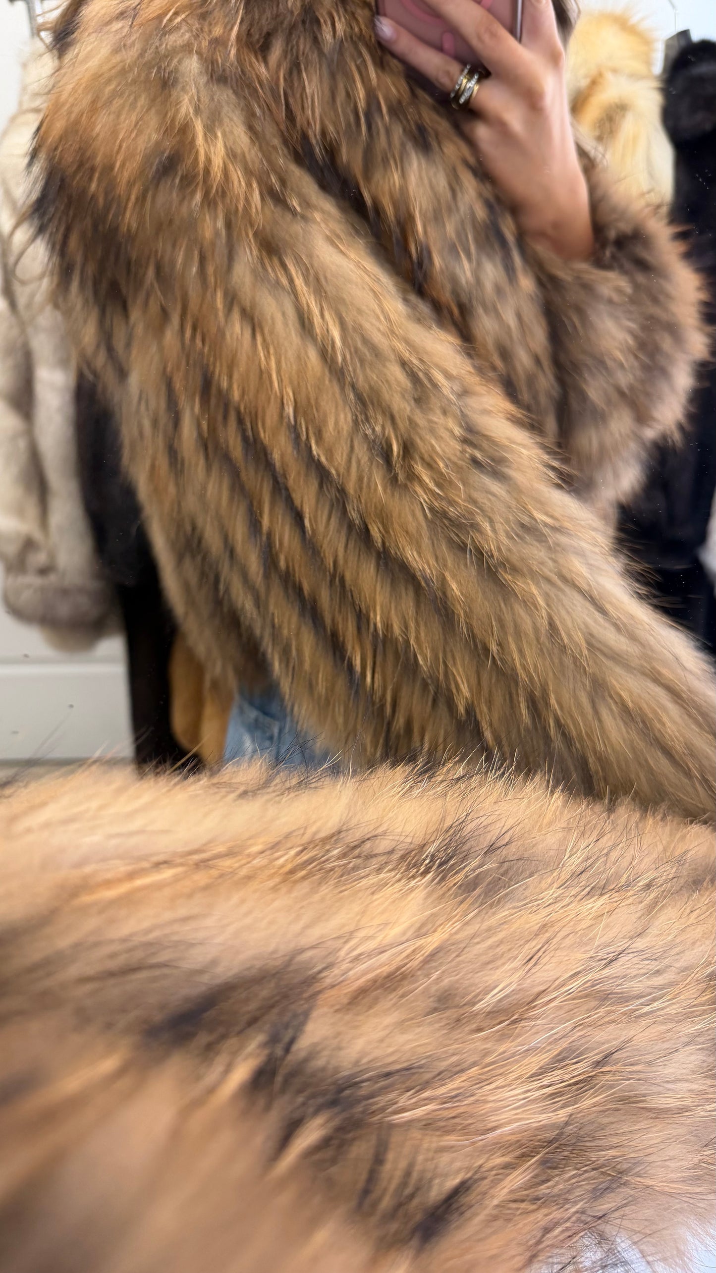 #26 Vintage Dyed Brown Cropped Fox Fur Jacket