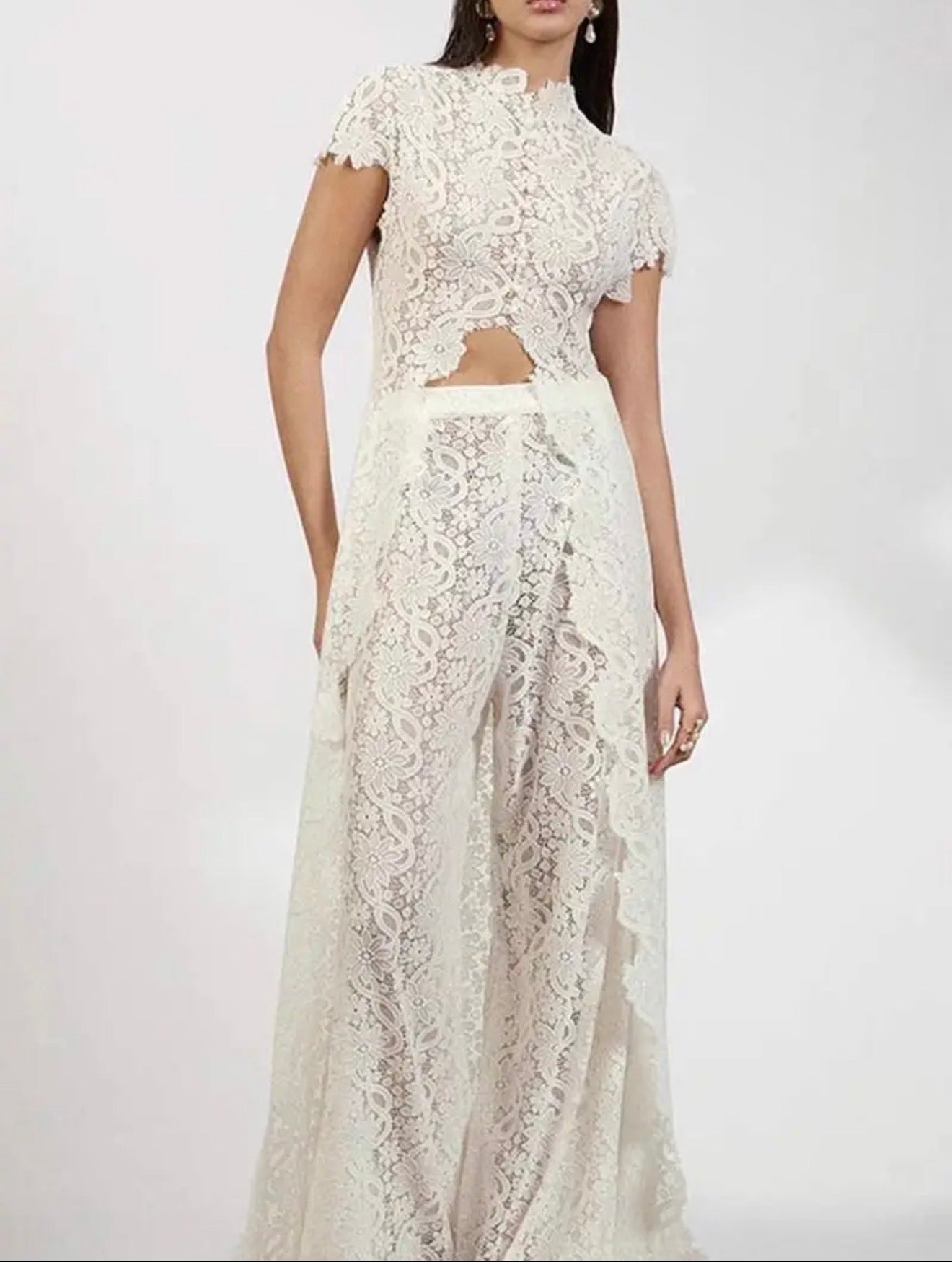 Lace High Low Top