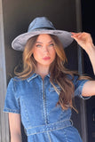 NEW!! GB ORIGINAL: The Luxe Banded Suede Hat in Denim Blue