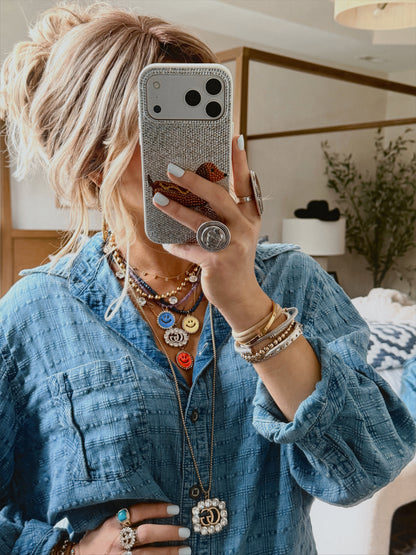 AS SEEN ON CASSIDY! Authentic Vintage Crystal G Pendant Necklace in Gold or Silver in Medium