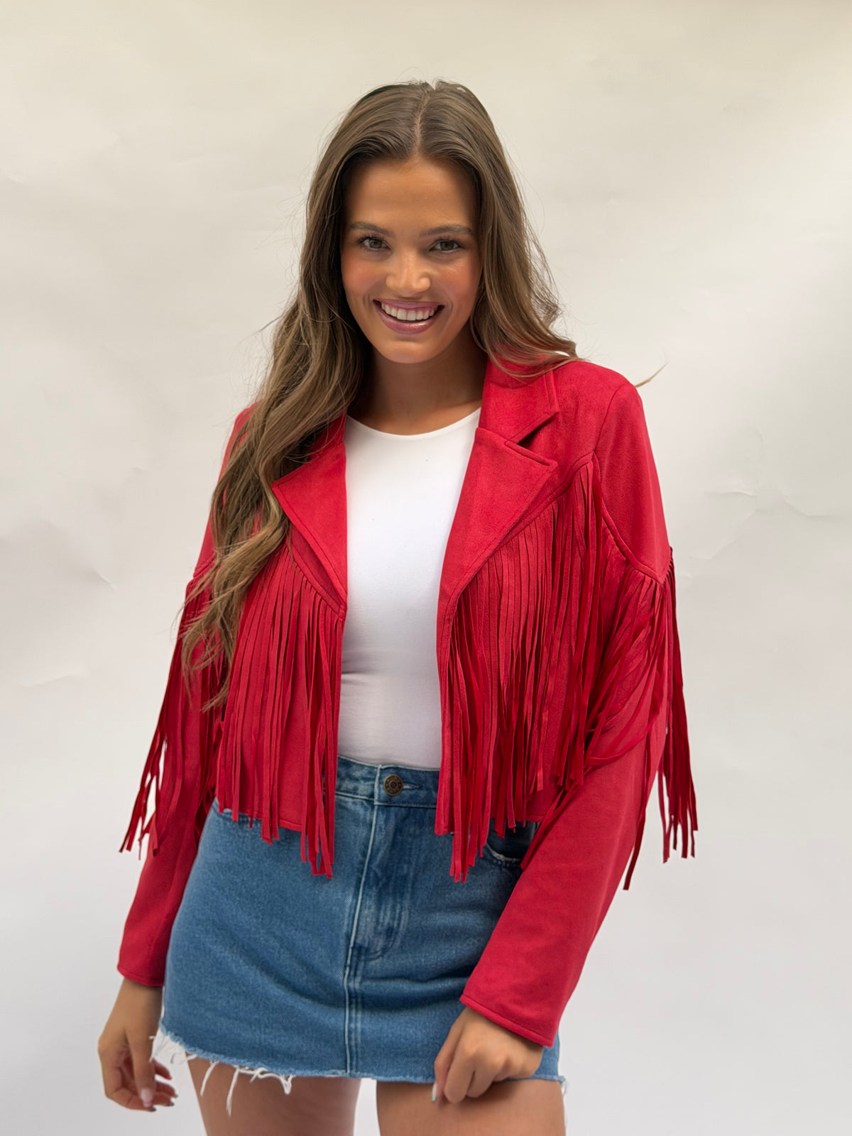 The Range Cropped Jacket in Red