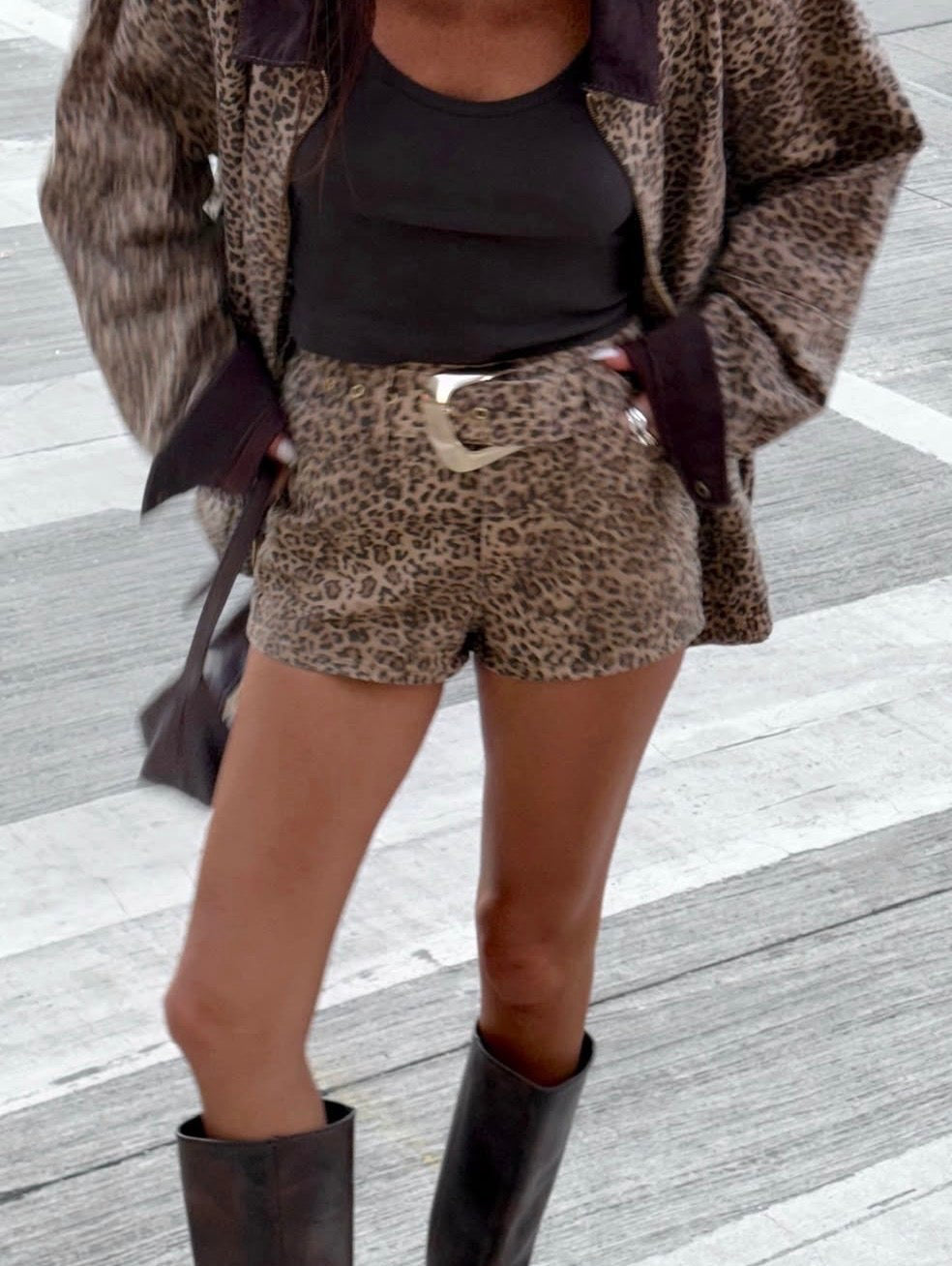 Carter Bomber Jacket - Leopard Denim