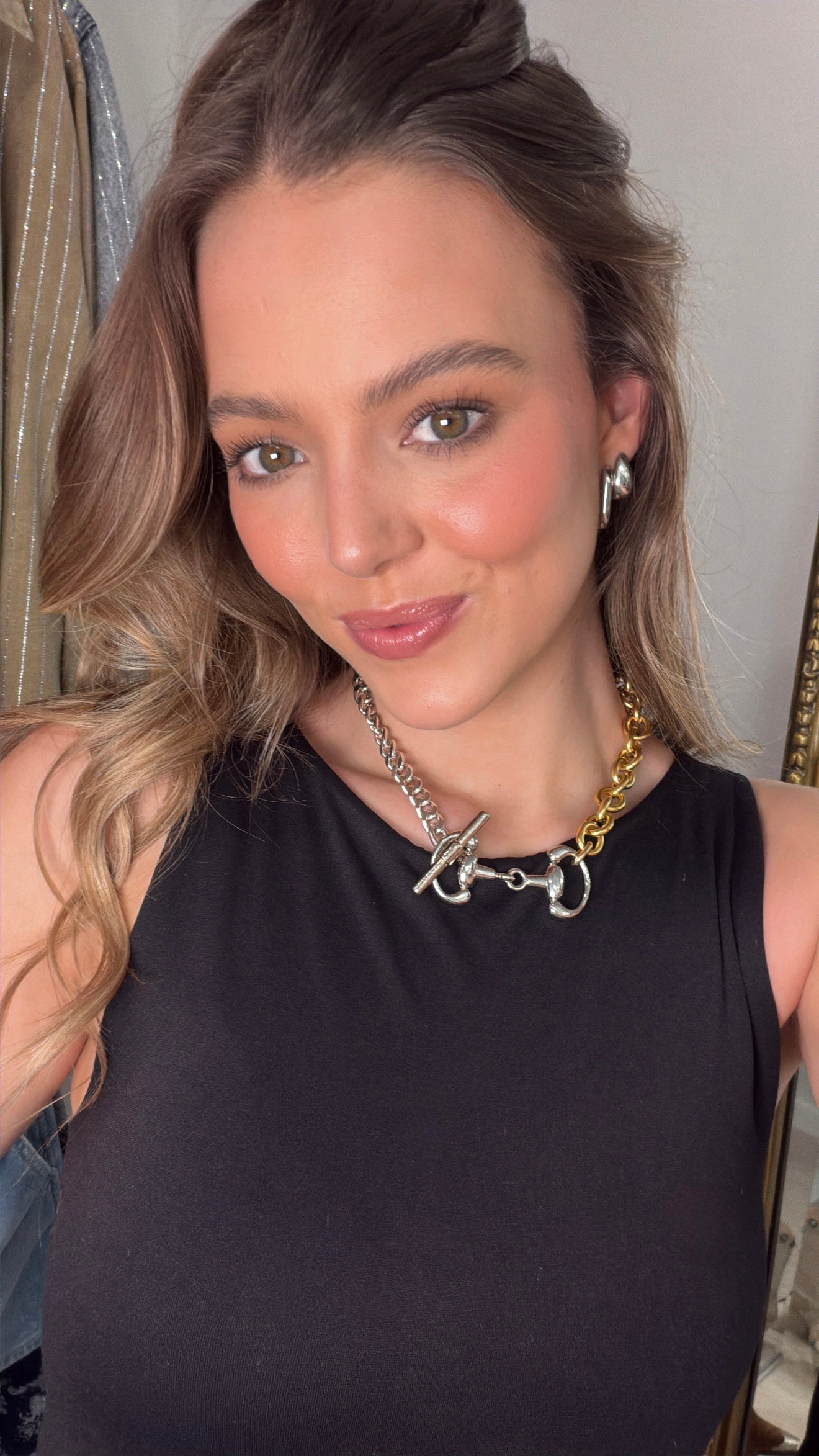 NEW!! Two Tone Snaffle Bit Toggle Necklace