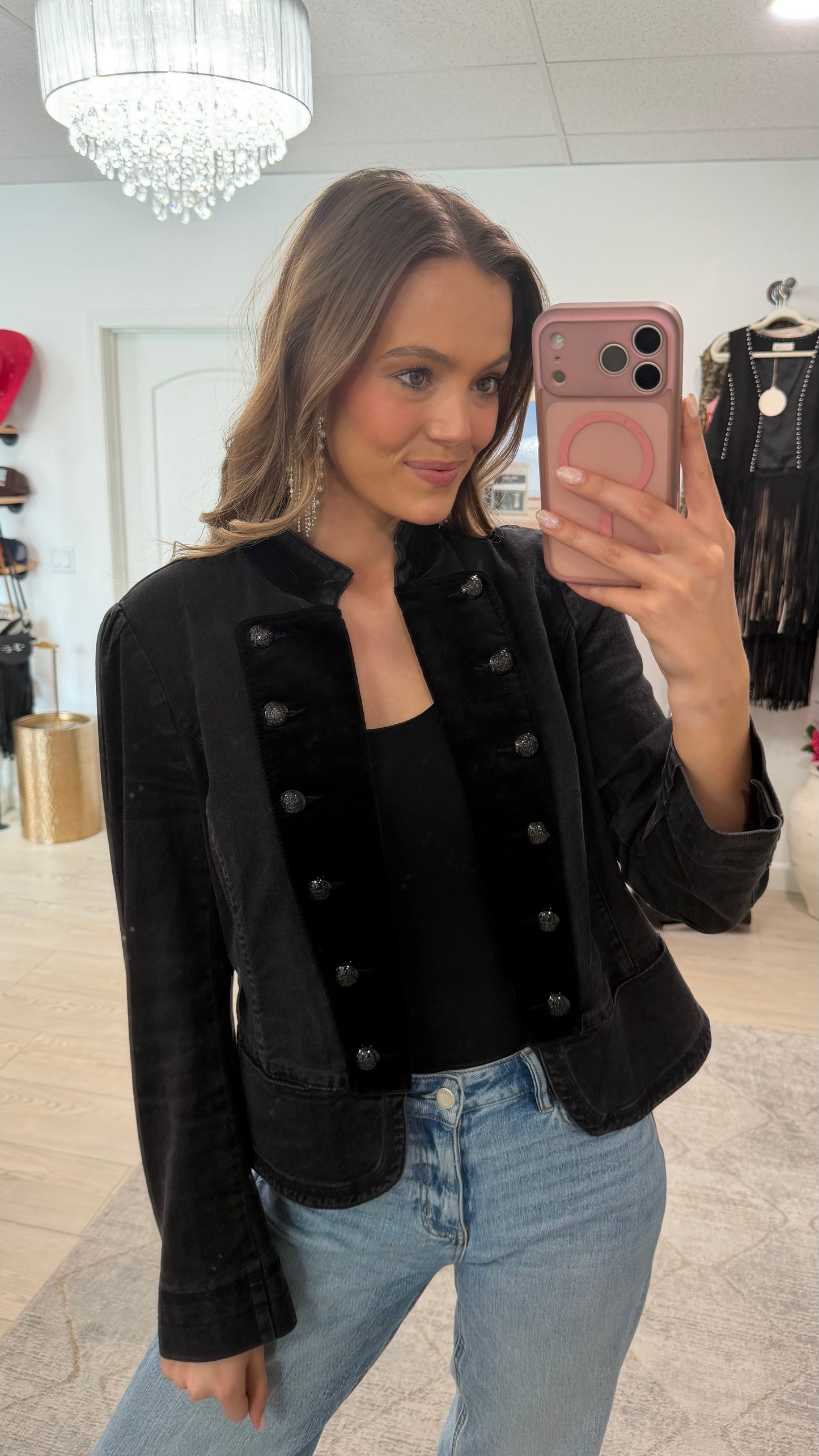 Vintage Ralph Lauren Denim Military Jacket Size 12