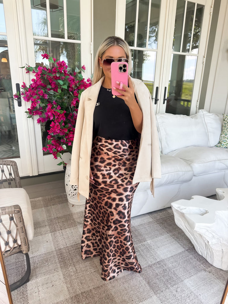 AS SEEN ON WHITNEY RIFE!! Leopard Slim Fit Maxi Skirt