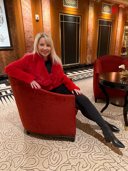 NEW!! "Showtime" Cropped Faux Fur Jacket in Red