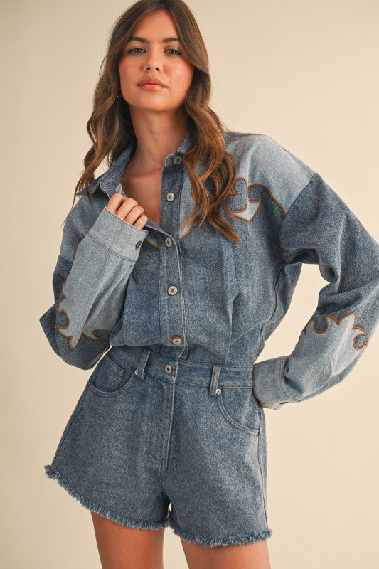 The Outlaw Denim Western Romper