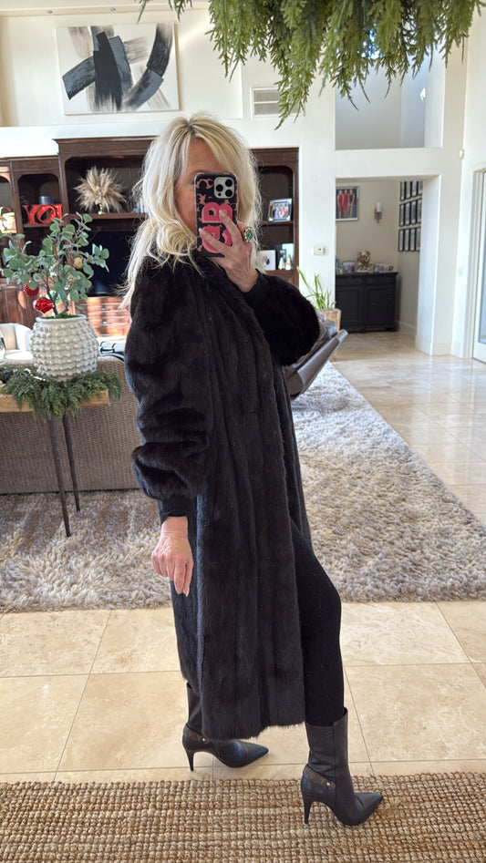 #25 Vintage Mahogany Mink Fur Coat