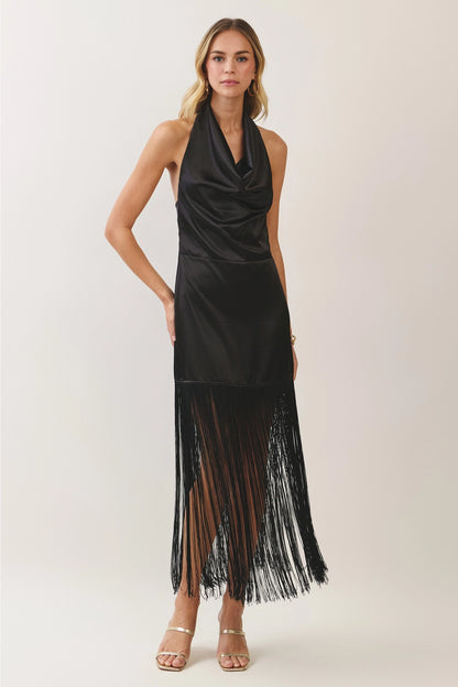 Monroe Halter Neck Fringe Dress - PREORDER