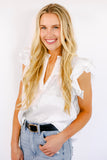 NEW!! Poppy Linen Blouse in White