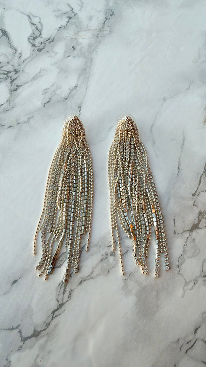 The “Marilyn” Crystal & Fringe Earring