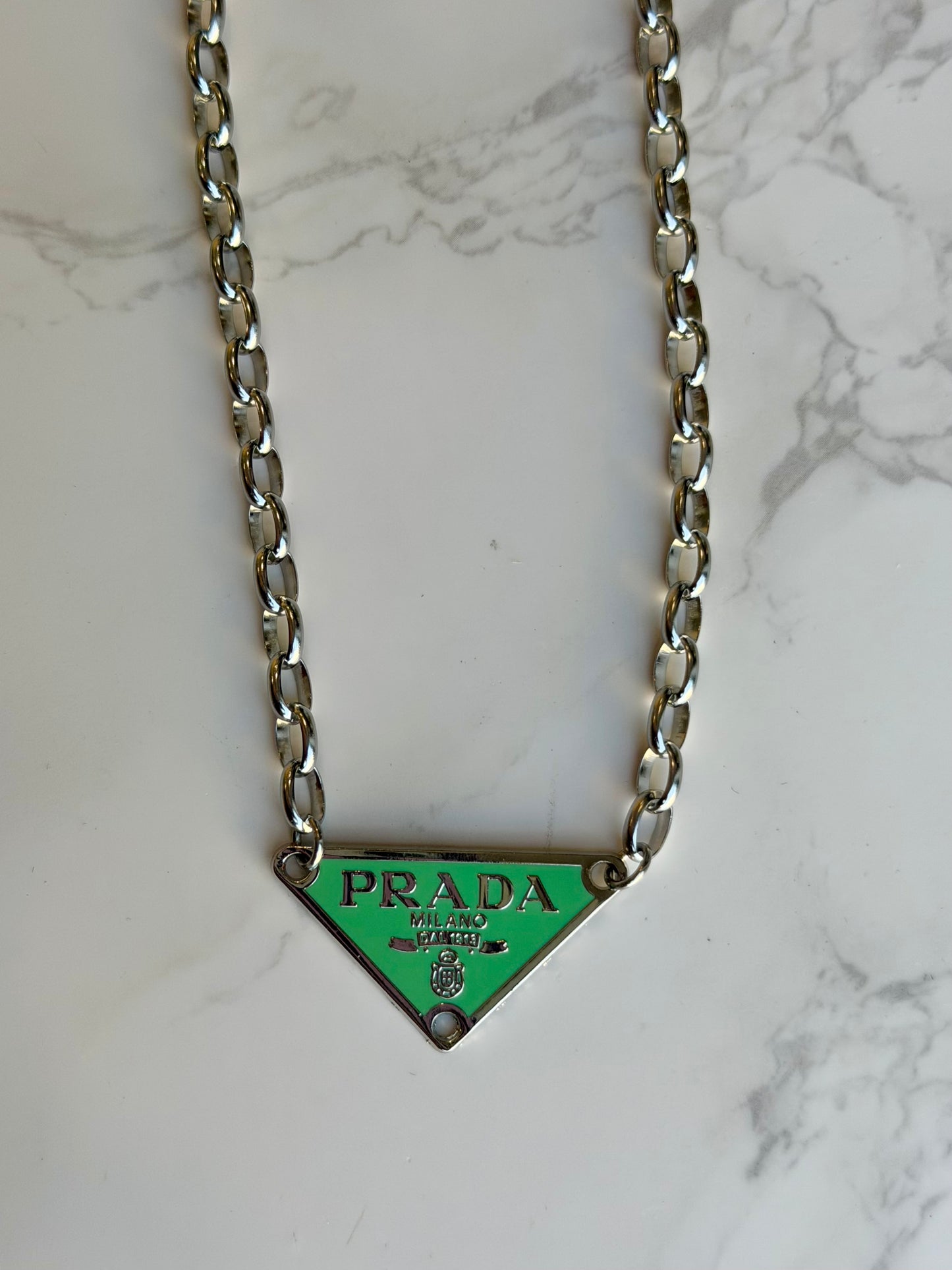 Authentic Vintage Green Triangle Pendant