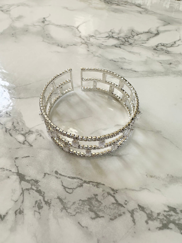 NEW!! Art Deco Crystal Cuff Stretch Bracelet