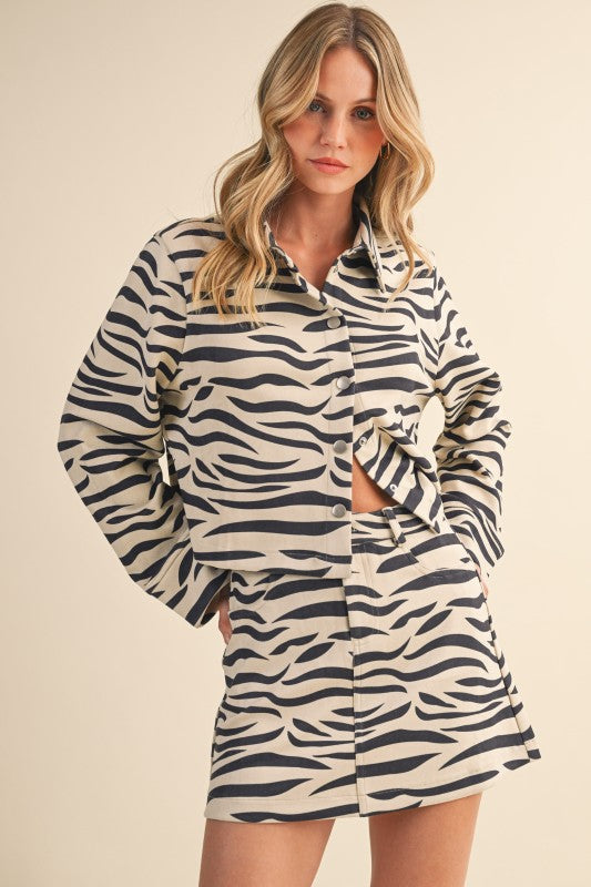 NEW!! Zebra Print Faux Suede Top in Cream