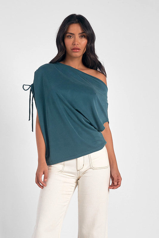 NEW!! Arielle One Shoulder Top in Teal