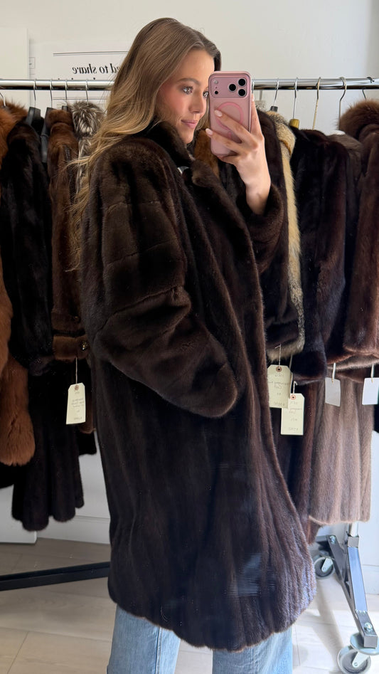 #42 Vintage Demi Buff Mink Coat Size Medium