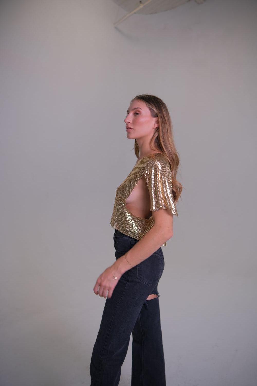 NEW!! "Golden Glam" Gold Chainmail Top