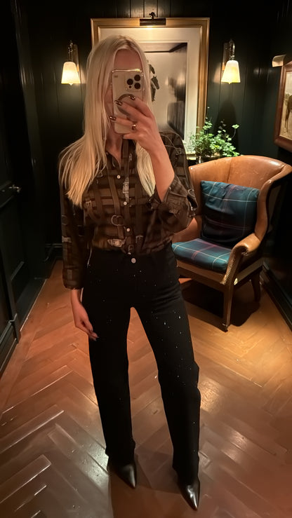 NEW!! Vintage Ralph Lauren Belt And Buckle Trompe L’oeil Archival Shirt Size Medium (fits like a small)