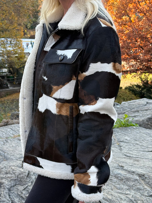 EXCLUSIVE!! Oversized “It Girl” Hide and Sherpa Jacket