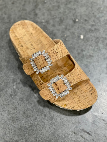 The Melrose Crystal & Cork Sandal
