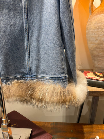 LIMITED EDITION! Denim Jacket w/ Vintage Coyote Trim
