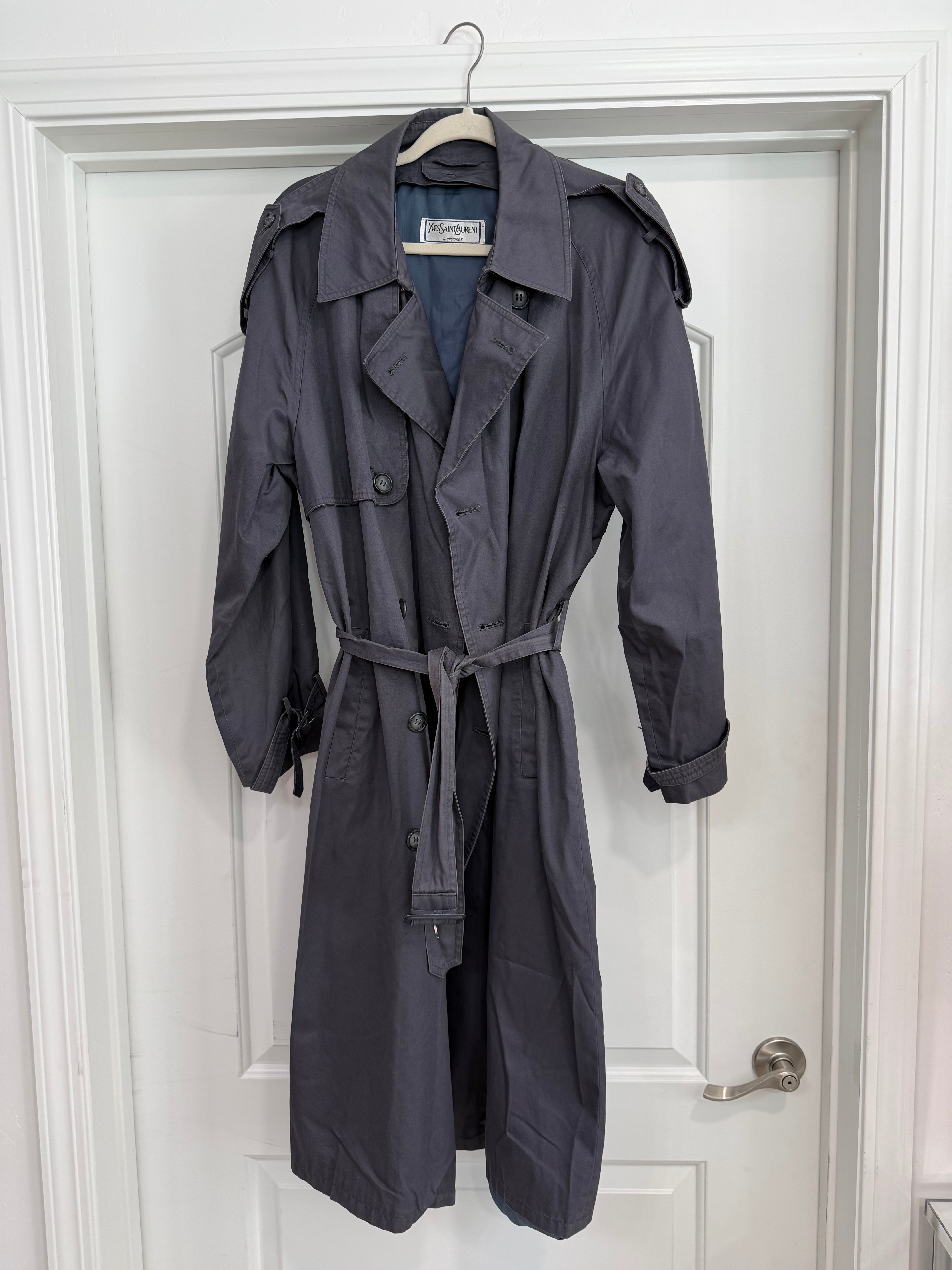 Vintage YSL Blue/Grey Trench Coat Size L/XL – Glitzy Bella