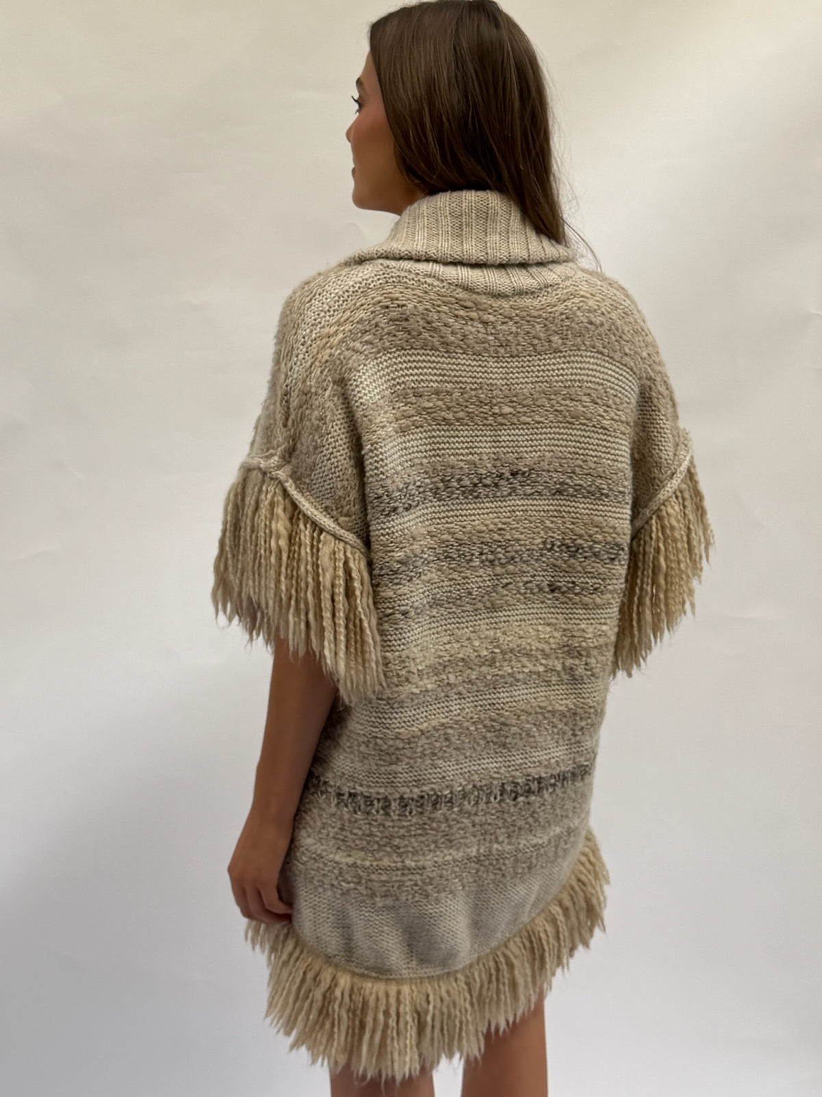 Vintage Cavalli Knit Fringe Poncho Size S/M