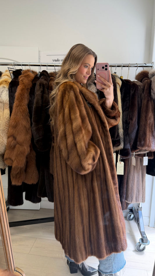 #46 Vintage Demi Buff Mink Fur Coat Size M/L