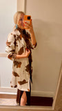 NEW!! Faux Suede Cow Print Blazer/Coat