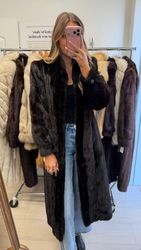 #29 Vintage Mahogany Mink Coat Size XS/S