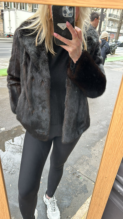 #9 - Vintage Mahogany Mink Jacket, Size Small