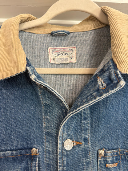 NEW!! Vintage Ralph Lauren Denim Flag Jacket Size Large