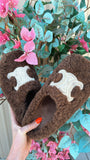 NEW!! Sasha Platform Slippers in Brown