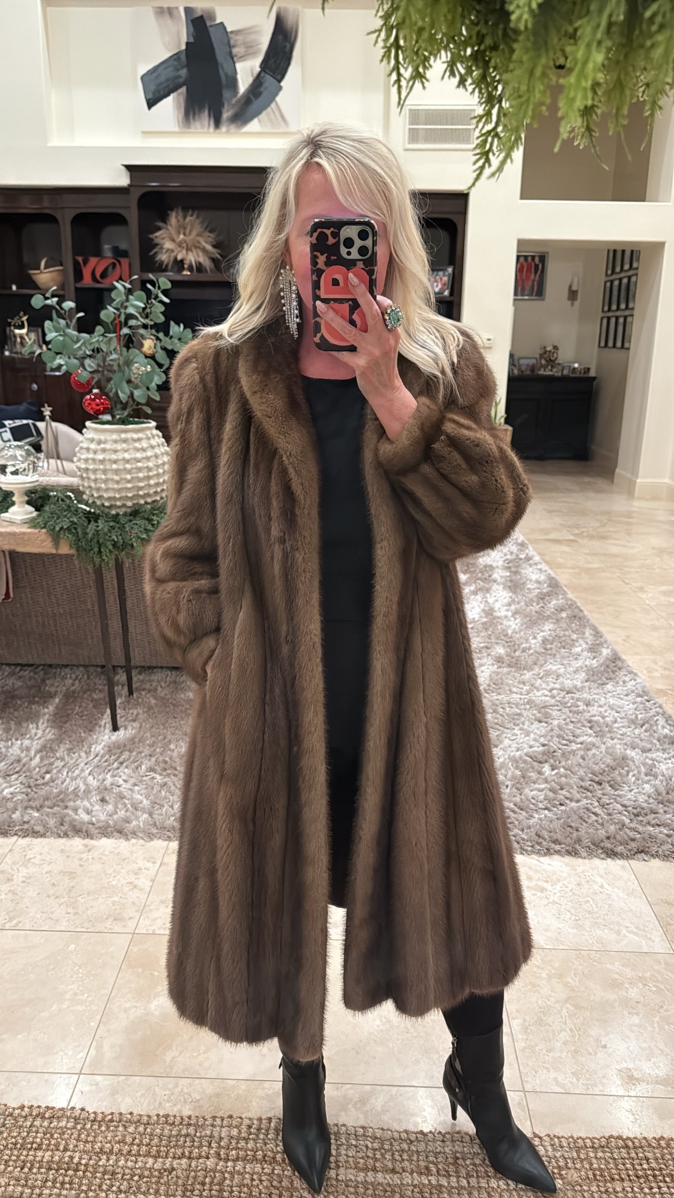#46 Vintage Brown Mink Fur Coat