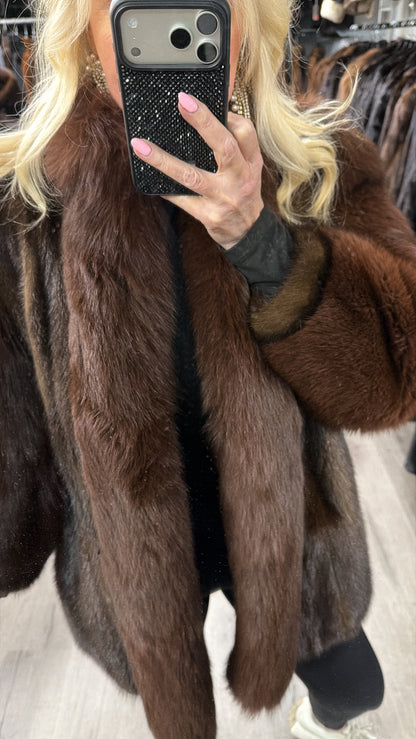 #GB20 Vintage Mahogany Mink and Fox Jacket