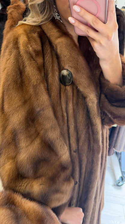 #46 Vintage Demi Buff Mink Fur Coat Size M/L