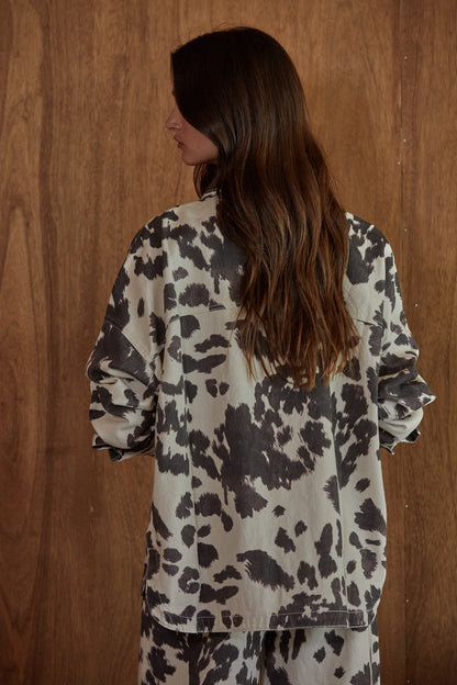 "Out West" Cow Print Jacket - PREORDER