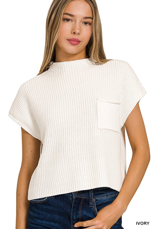 NEW!! The Jules Mock Neck Sweater in Cream