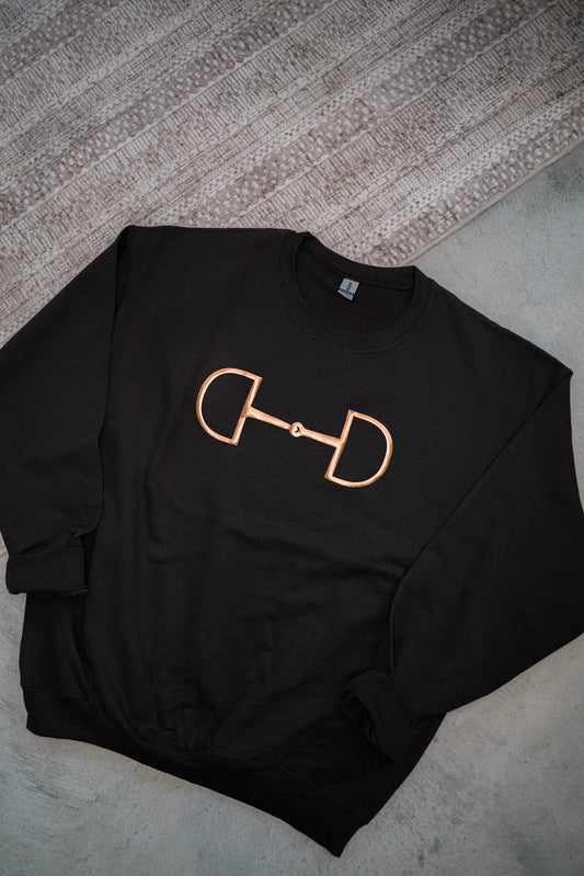 NEW!! "Metallic Cowgirl" Horsebit Sweatshirt in Black