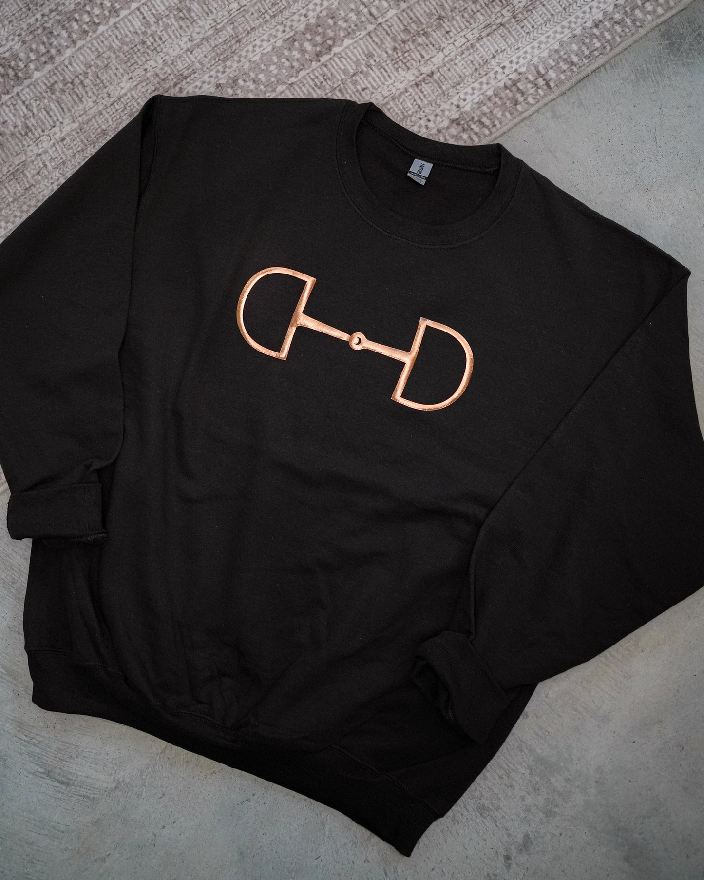 "Metallic Cowgirl" Horsebit Sweatshirt in Black